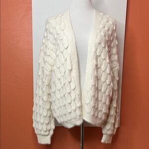 Mystree Cream Textured Women's Cardigan